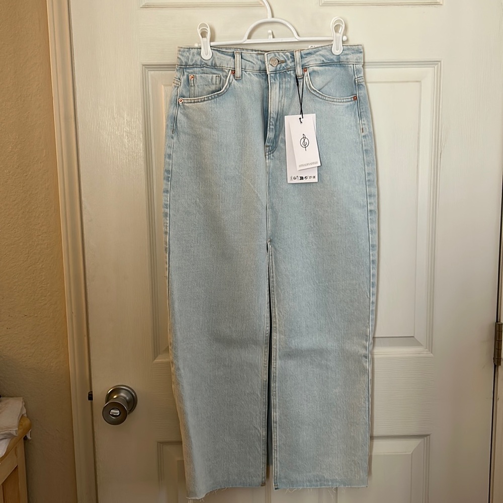Stradivarius denim midi skirt